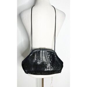 Vintage Lyrella‎ Black  Metal Mesh  Purse - MidCentury Modern